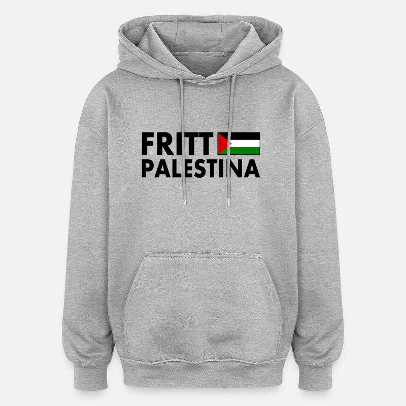 Fritt palestina - Sweat à capuche oversize unisexe - gris chiné