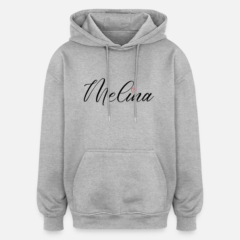 melina name herz - Oversized Unisex Hoodie - Grau meliert