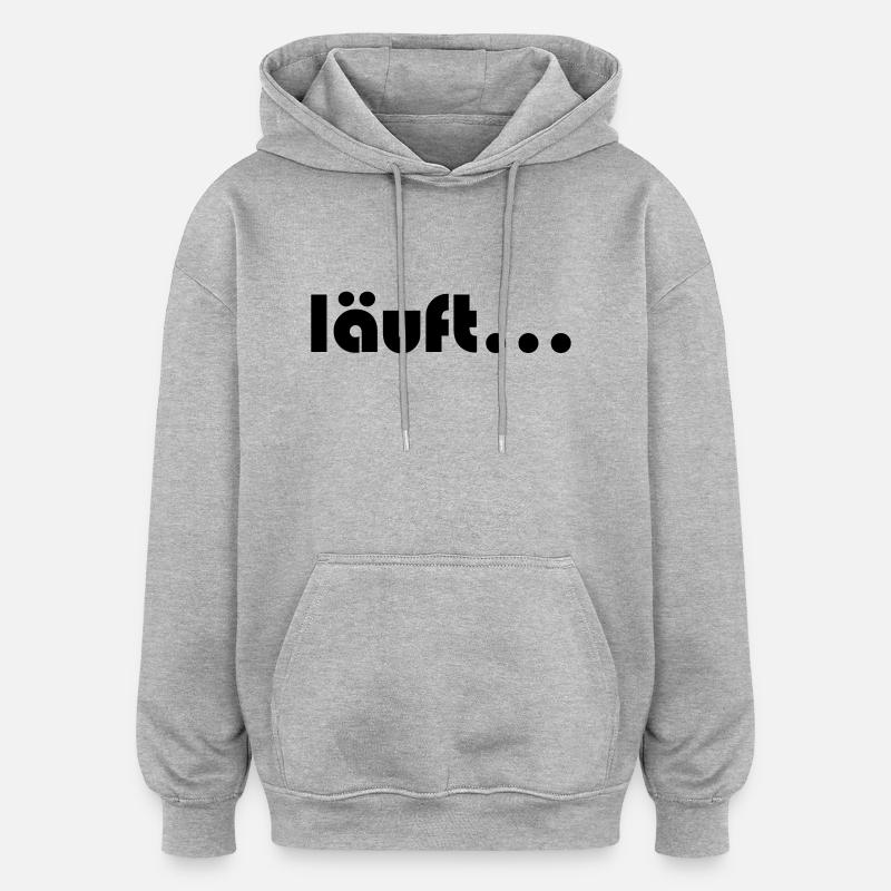 läuft - Oversized Unisex Hoodie - Grau meliert
