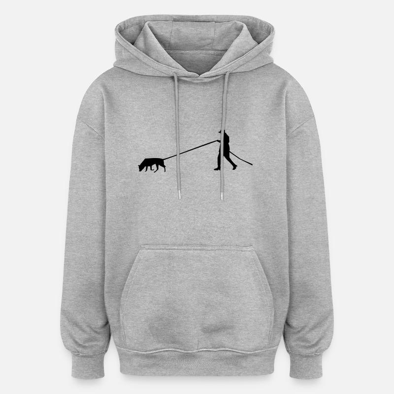 Faehrte_cb - Sweat à capuche oversize unisexe - gris chiné