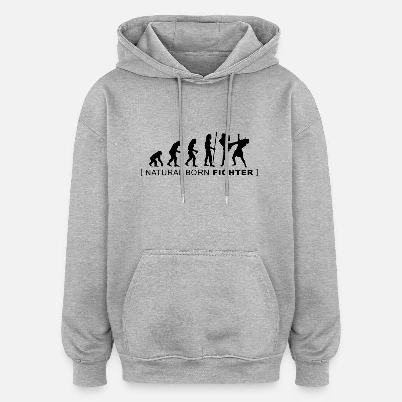 evolution_martialarts - Sweat à capuche oversize unisexe - gris chiné