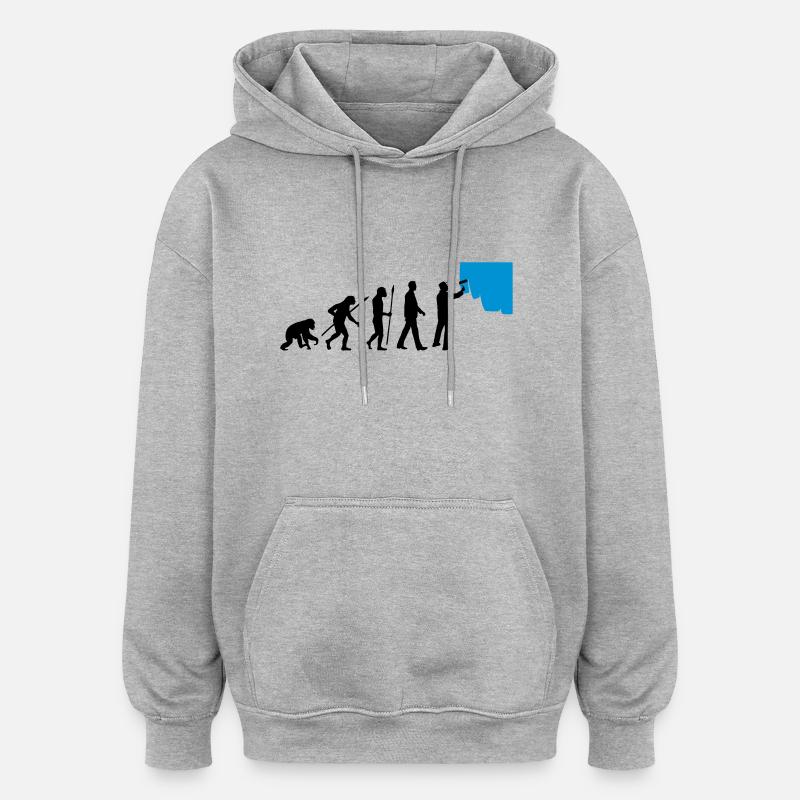 evolution_painters_062012_a_2c - Oversized Unisex Hoodie - heather grey