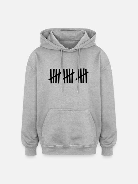 Tally 15 strokes - Oversized Unisex Hoodie - heather grey