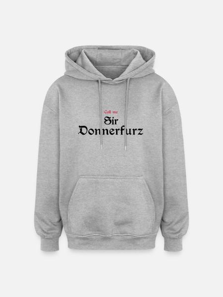 Sir Donnerfurz - Oversized Unisex Hoodie - Grau meliert