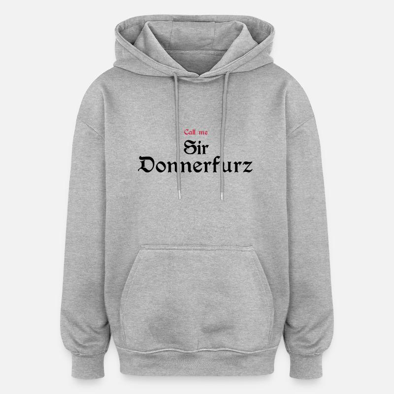 Sir Donnerfurz - Sweat à capuche oversize unisexe - gris chiné