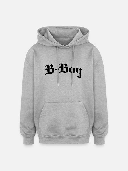 bboy_f1 - Sweat à capuche oversize unisexe - gris chiné
