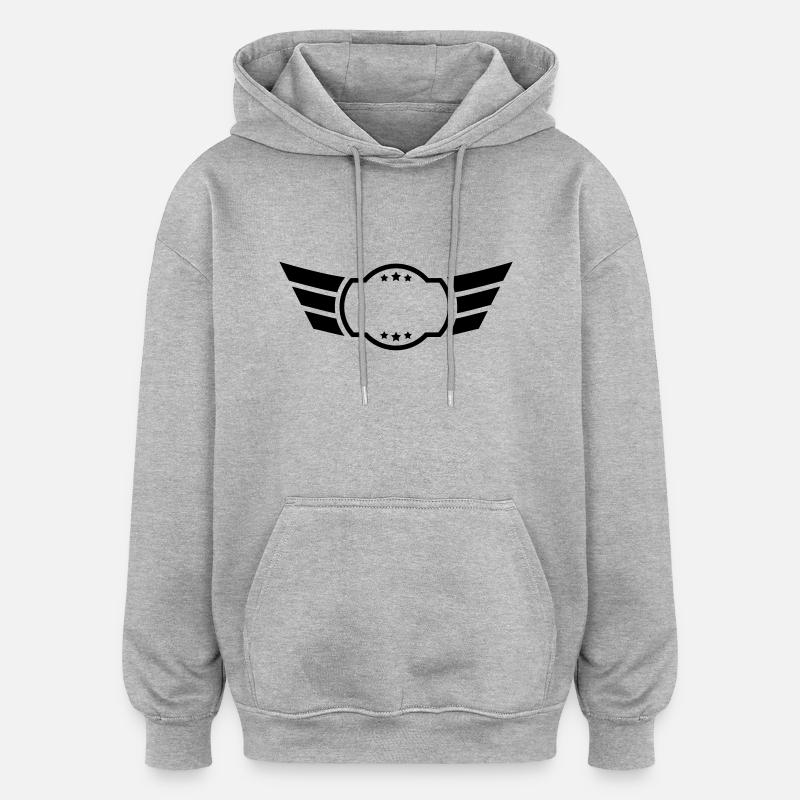 Wings Logo - Sweat à capuche oversize unisexe - gris chiné