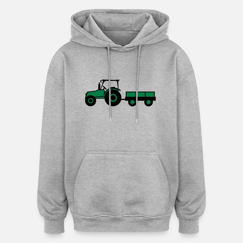Tractor With Trailer - Sweat à capuche oversize unisexe - gris chiné