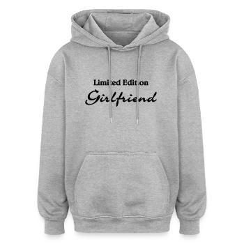 Limited Edition Girlfriend - Sweat à capuche oversize unisexe - gris chiné - Devant - Noah (186cm)