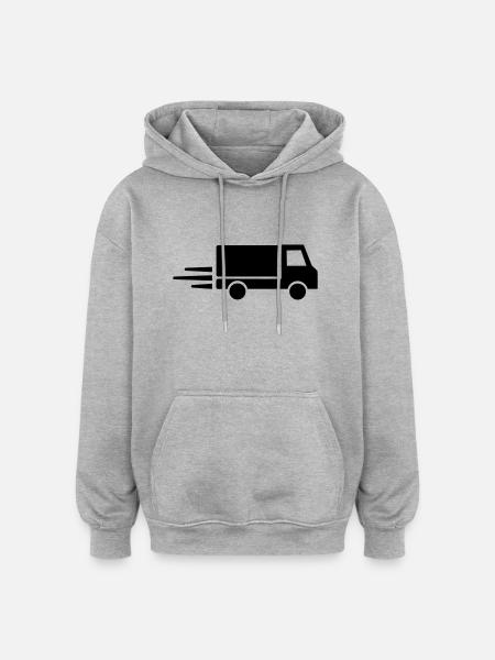 LKW - Oversized Unisex Hoodie - Grau meliert