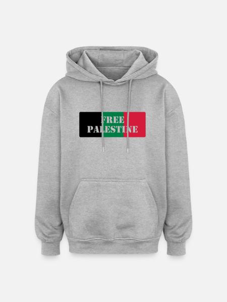 Free Palestine - Oversized Unisex Hoodie - heather grey