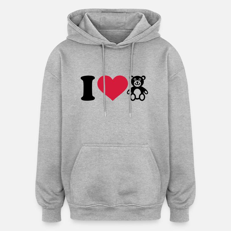 Teddy - Oversized Unisex Hoodie - Grau meliert