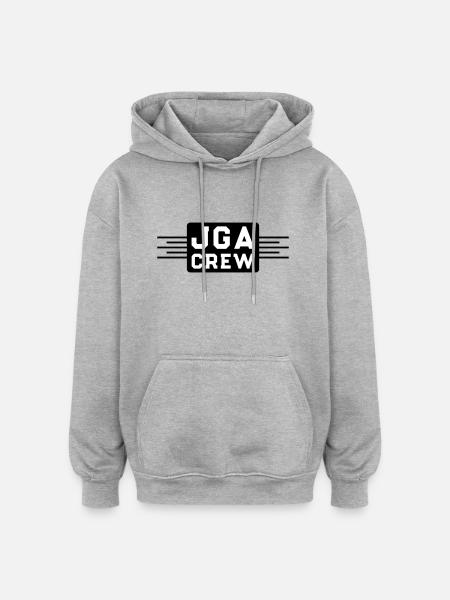 JGA Crew - Oversized Unisex Hoodie - Grau meliert