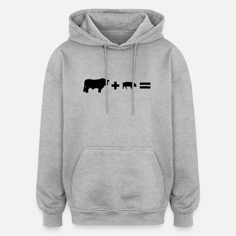 bœuf boeuf - Sweat à capuche oversize unisexe - gris chiné