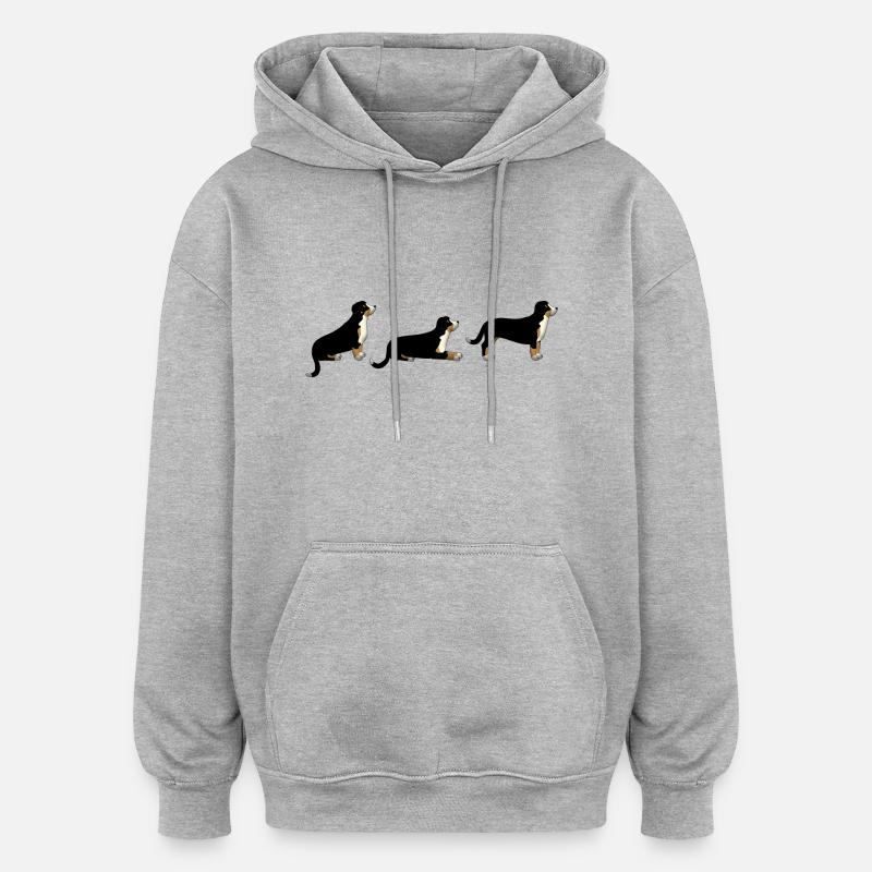 Sitz Platz Steh Entlebuch - Oversized Unisex Hoodie - Grau meliert