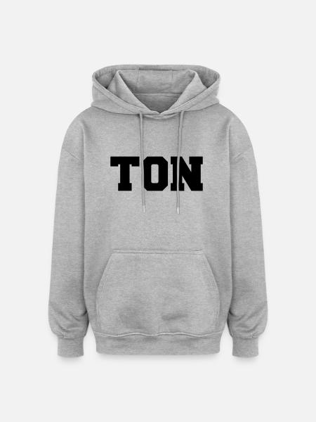 Ton - Oversized Unisex Hoodie - Grau meliert