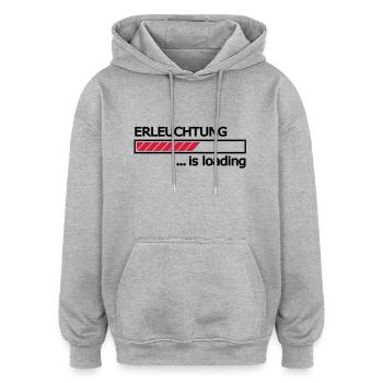 Erleuchtung is loading Ladebalken Loading Bar - Oversized Unisex Hoodie - Grau meliert - Vorne - Noah (186cm)