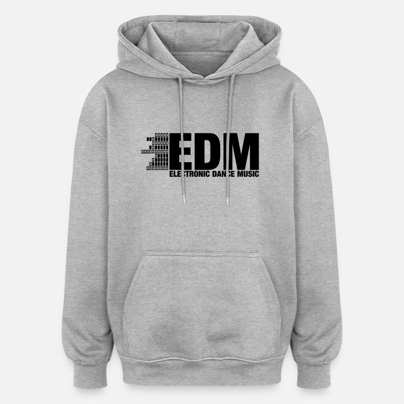 ELECTRO,DUBSTEP,EDM,MUSIC,DANCE,ELECTRONIC,MINIMAL - Oversized Unisex Hoodie - Grau meliert