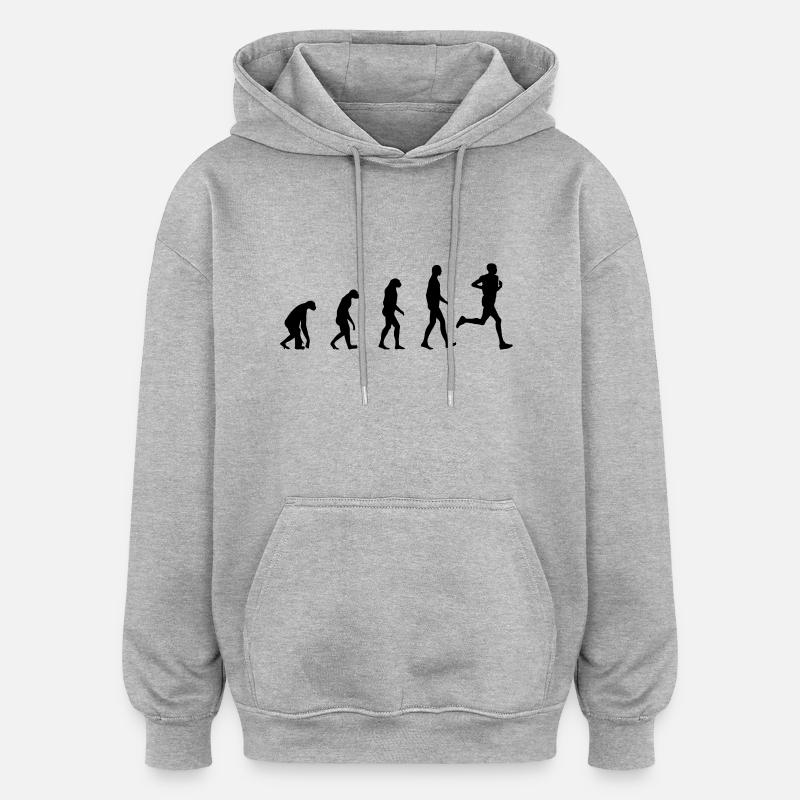 Running - Sport - Sweat à capuche oversize unisexe - gris chiné