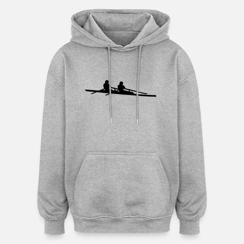 aviron double Double scull - Sweat à capuche oversize unisexe - gris chiné