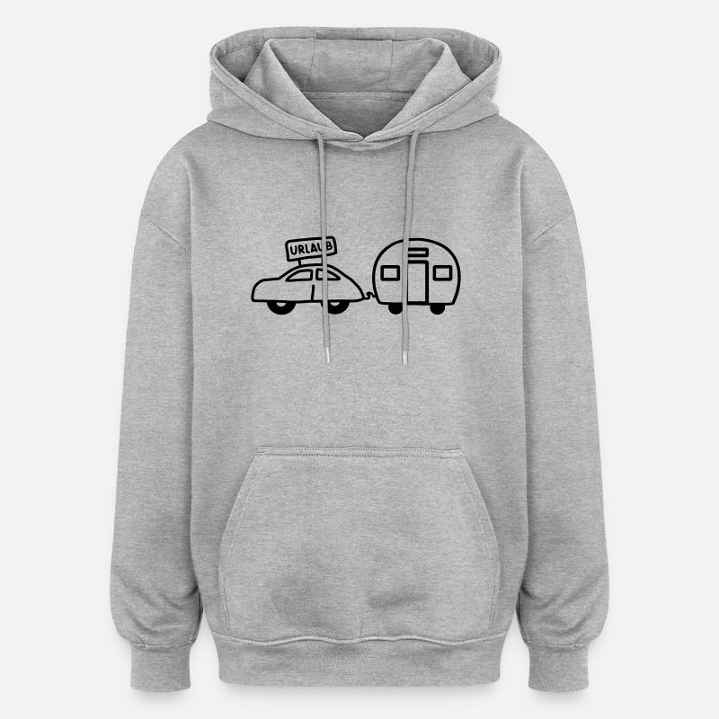 Wohnwagen - Camping Urlaub - Oversized Unisex Hoodie - Grau meliert