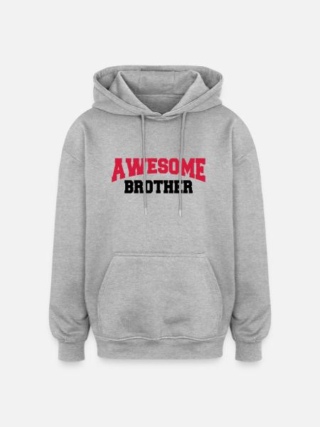 Awesome Brother - Oversized Unisex Hoodie - Grau meliert