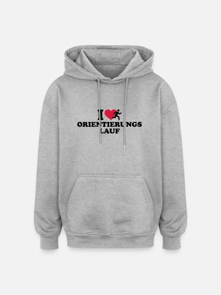 Orientierungslauf - Oversized Unisex Hoodie - Grau meliert