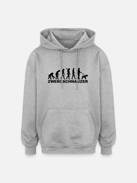 Zwergschnauzer - Oversized Unisex Hoodie - Grau meliert