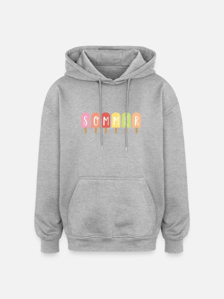 Sommer - Oversized Unisex Hoodie - Grau meliert
