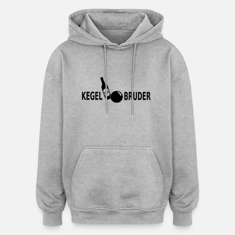 Kegelbruder Bier - Oversized Unisex Hoodie - Grau meliert