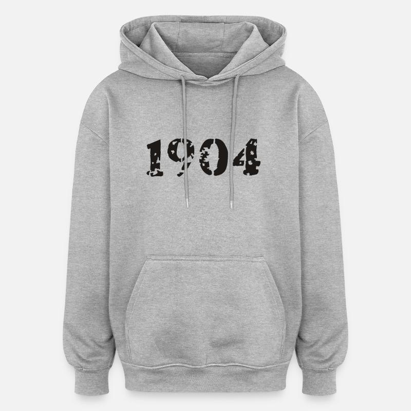 1904 - Oversized Unisex Hoodie - Grau meliert
