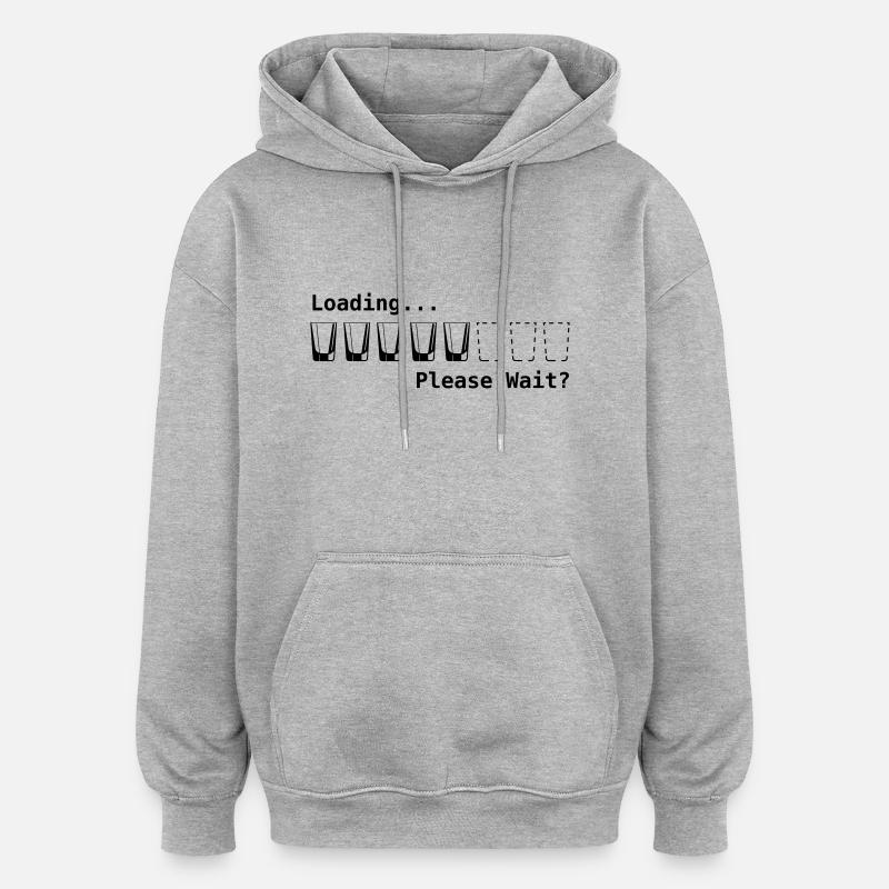 loading please wait - Oversized Unisex Hoodie - Grau meliert