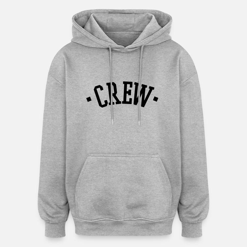 CREW - Oversized Unisex Hoodie - Grau meliert