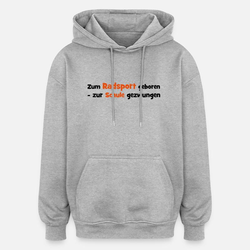 Cyclisme - Sweat à capuche oversize unisexe - gris chiné