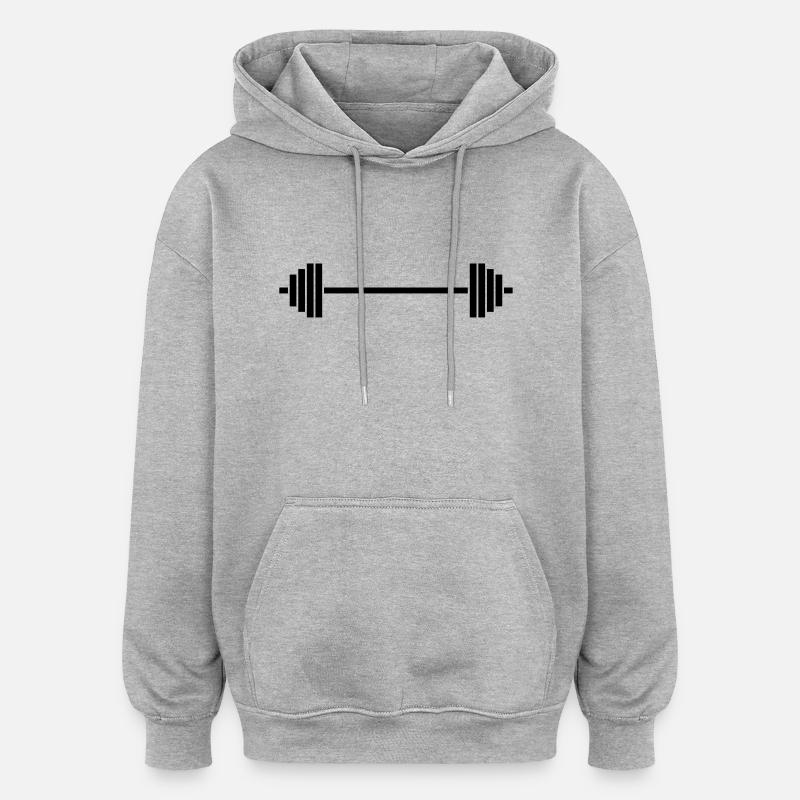 Bodybuilding Hantel - Oversized Unisex Hoodie - Grau meliert