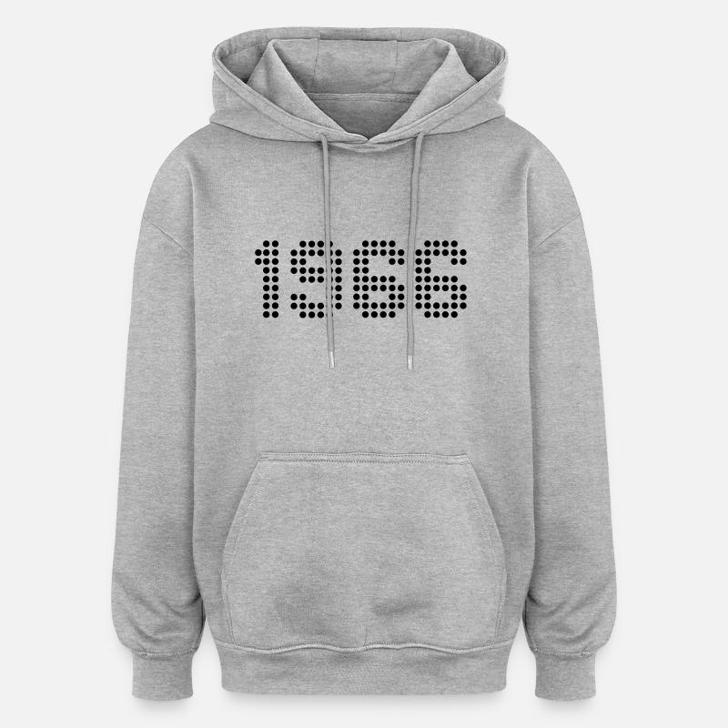 1966 - Sweat à capuche oversize unisexe - gris chiné