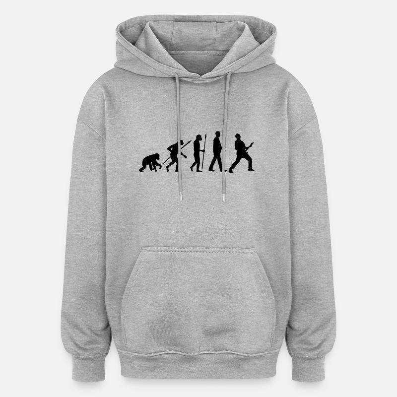 evolution_rocks_032012_a1c - Oversized Unisex Hoodie - Grau meliert