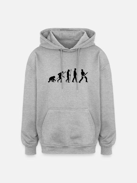 evolution_rocks_032012_f1c - Oversized Unisex Hoodie - heather grey