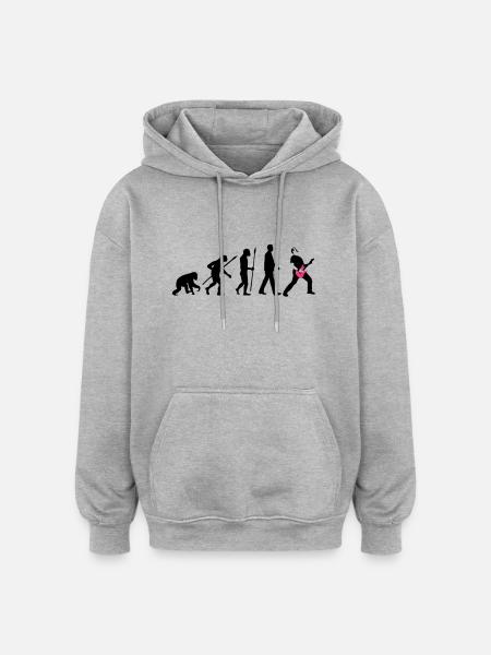 evolution_rocks_032012_a_2c - Oversized Unisex Hoodie - Grau meliert