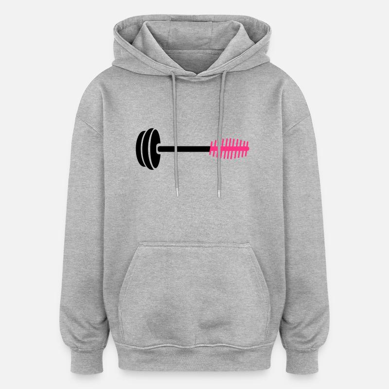 mascara - Sweat à capuche oversize unisexe - gris chiné