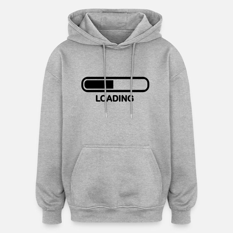 Loading - Sweat à capuche oversize unisexe - gris chiné