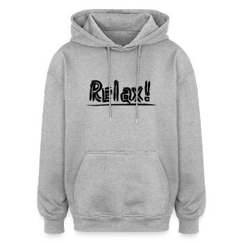 Relax! - Oversized Unisex Hoodie - Grau meliert - Vorne - Noah (186cm)