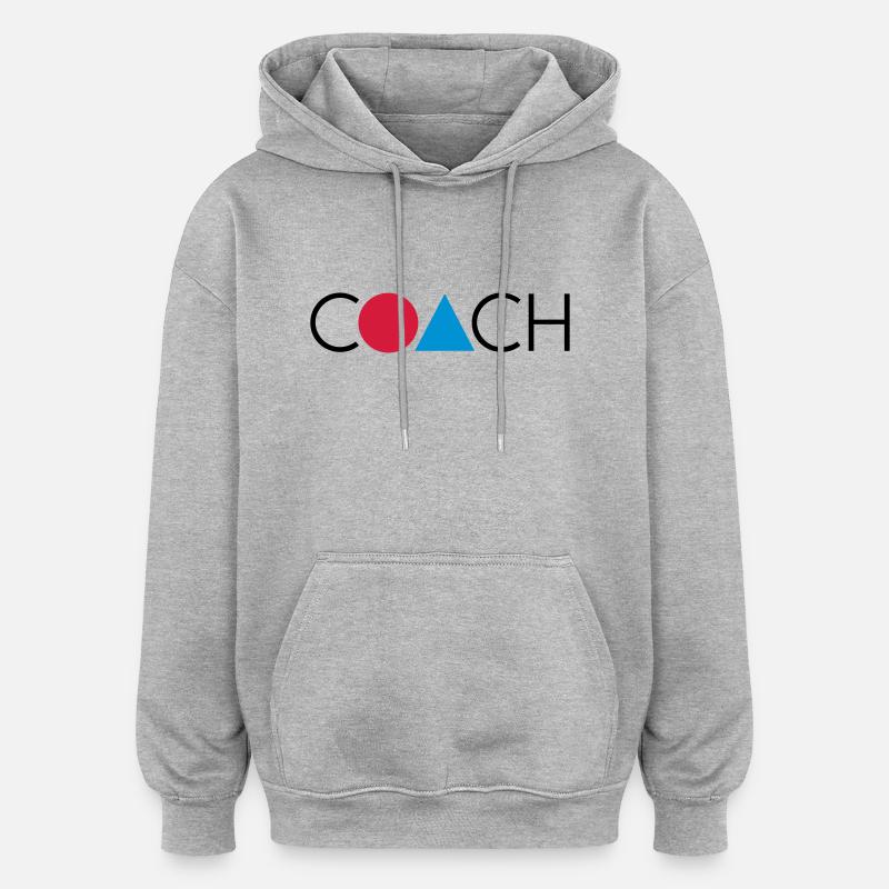 GEO COACH - Oversized Unisex Hoodie - Grau meliert
