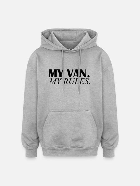 my van my rules - Oversized Unisex Hoodie - Grau meliert