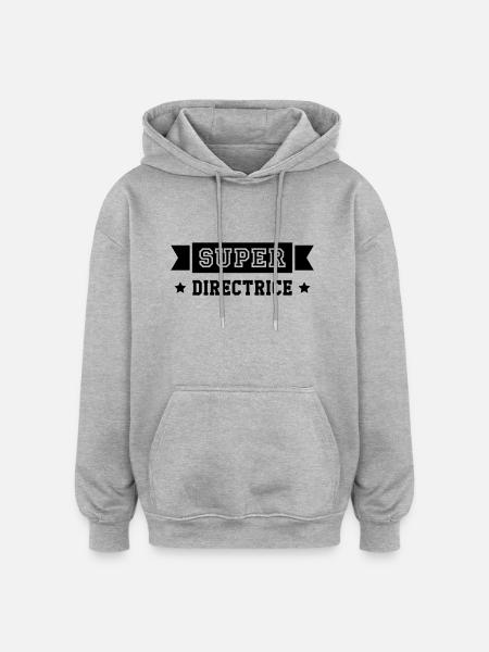 Chef / Directrice / Directeur / Manager / Patron - Sweat à capuche oversize unisexe - gris chiné