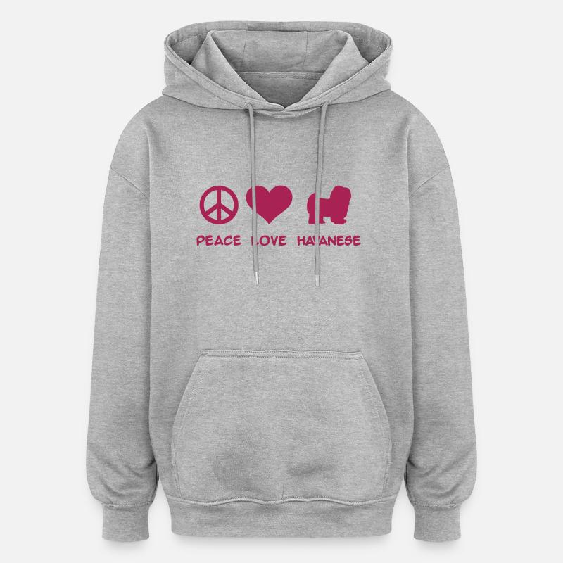 Havanese - Sweat à capuche oversize unisexe - gris chiné