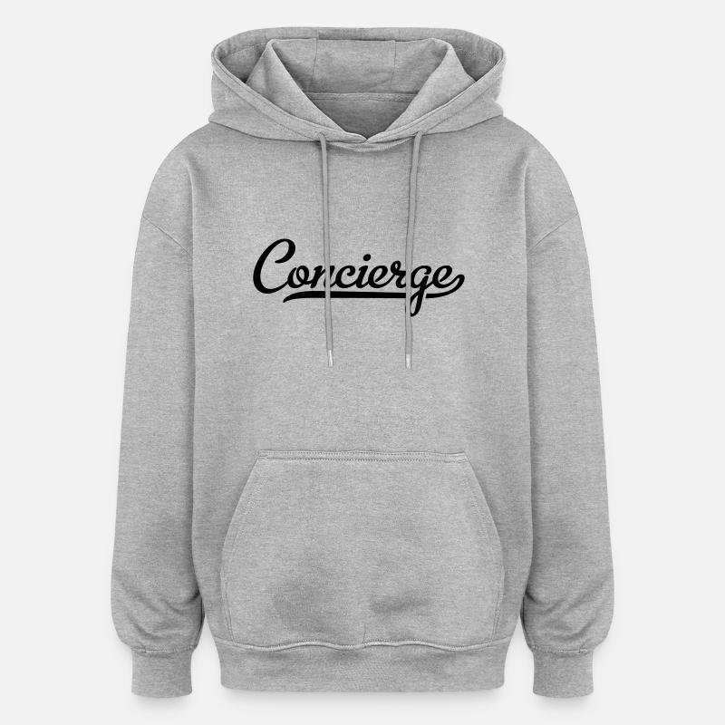 Concierge - Sweat à capuche oversize unisexe - gris chiné