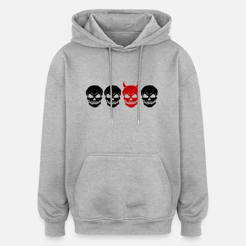 DIFFERENT SKULL2 -2C - Oversized Unisex Hoodie - heather grey