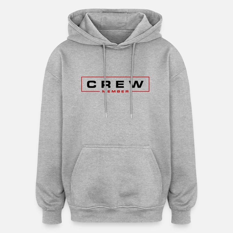 Crew Mitglied - Oversized Unisex Hoodie - Grau meliert