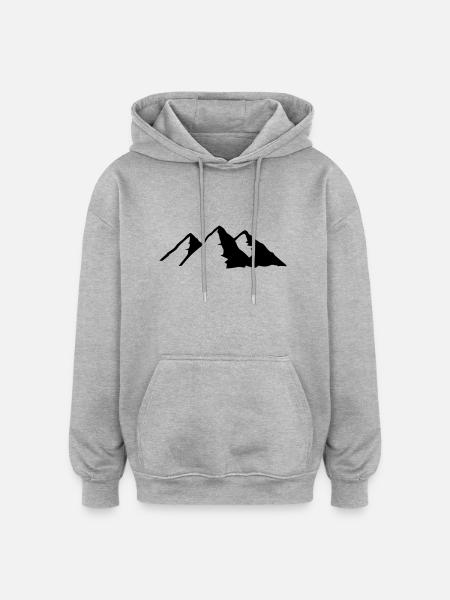 Berg - Oversized Unisex Hoodie - Grau meliert